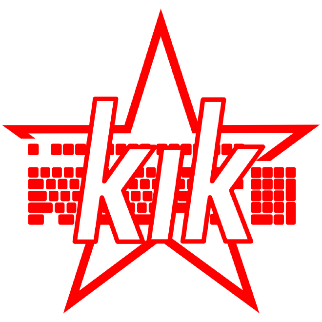 Logo von Khaos im Kiez: ein roter Stern mit Tastatur und den Buchstaben kik